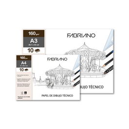 Lamina Dibujo Fabriano Lineal 160G A4 Mini-Pack De 10H Liso