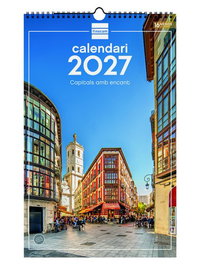 Finocam Calendario de Pared 2027 Ciudades Catalán Espiral