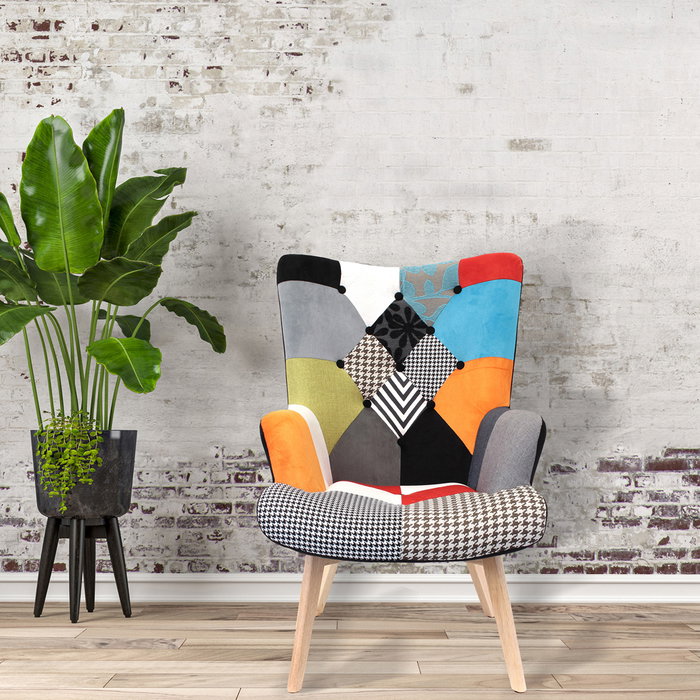 Home Deco Factory Butaca Helsinki Patchwork 66x72x99.5 cm