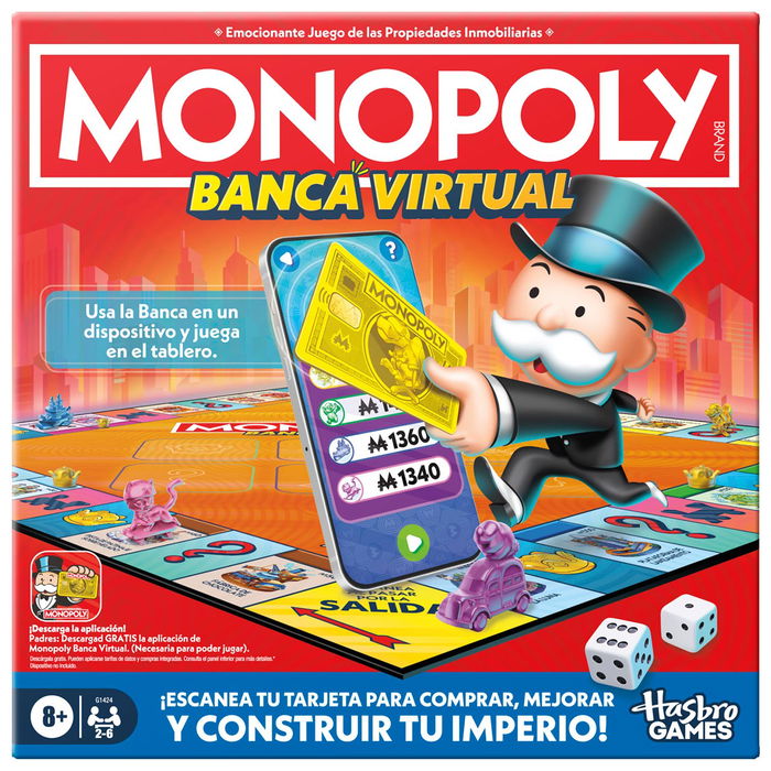 Hasbro Monopoly App Banking G1424 Juego de Mesa Español Hasbro Monopoly App Banking G1424 Juego de Mesa Español
