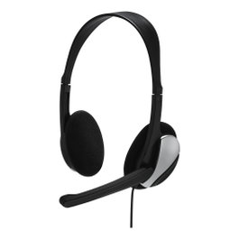 Hama HS-P100 Auriculares con micrófono negro y plata