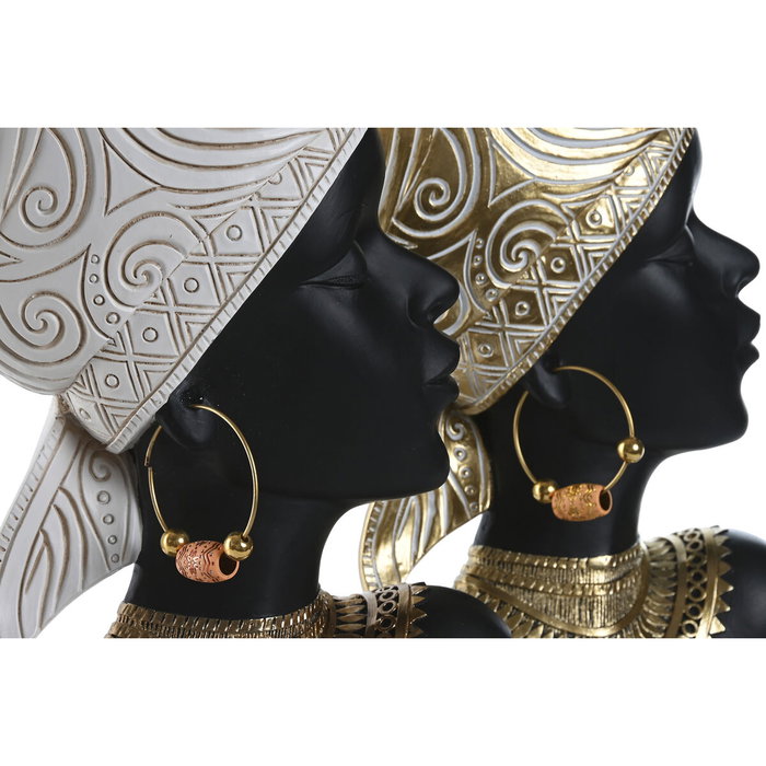 DKD Home Decor Figuras de Resina Africanas Colección ARAMI, Surtido de 2 Piezas