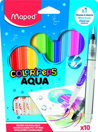 Rotulador Maped Color Peps Aqua Estuche De 10 +Pincel
