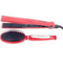 Revlon RVST2176 Plancha o Alisador de Pelo Profesional de Cerámica 200°C con Cepillo y Funda Térmica, Set de 3 Piezas