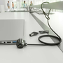 AISENS Cable de seguridad ASLK-D40K04-BK con cerradura de llave, 1,5 m, Negro