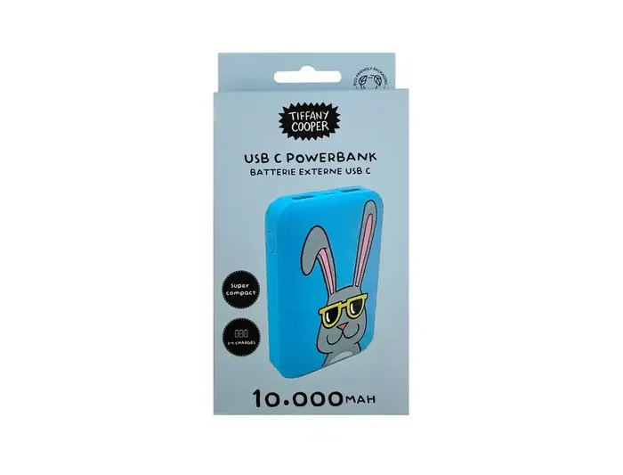 Wondee Batería Externa 10.000 mAh Conejo Gafas Sol Diseño Alegre y Estilo