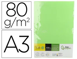 Liderpapel Papel de color Verde DIN A3 80 g/m² (500 hojas)