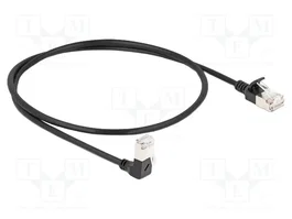 DeLOCK Cable de red RJ45 Cat.6a S/FTP Slim 0,5 m Negro