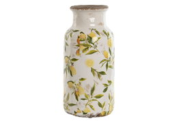 DKD Home Decor Jarrón de Gres Limones Amarillo
