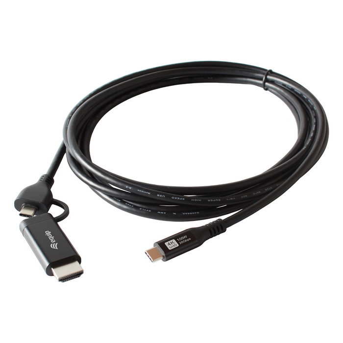 EQUIP Adaptador USB-C a HDMI + USB-C PD 100W 4K 60Hz 2m Negro