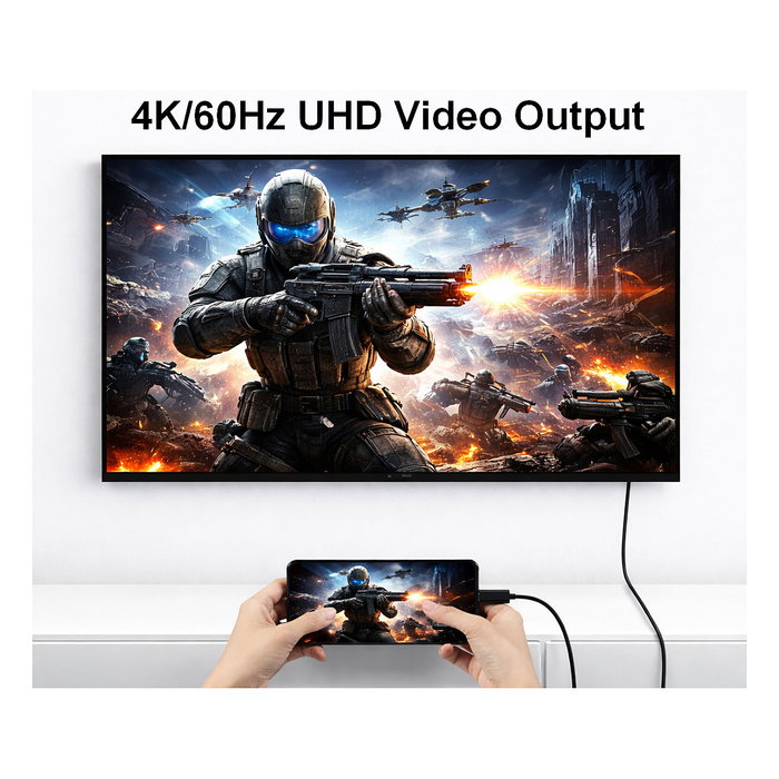 EQUIP Adaptador USB-C a HDMI + USB-C PD 100W 4K 60Hz 2m Negro