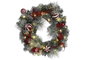 DKD Home Decor Corona LED Nevada Blanco y Rojo 60x16x60 cm con 35 LEDs