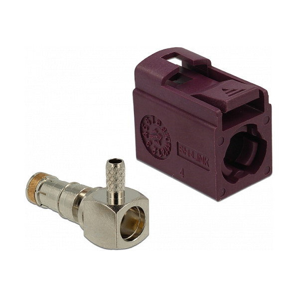 DeLOCK 89716 Conector coaxial FAKRA D Macho 90° DeLOCK 89716 Conector coaxial FAKRA D Macho 90°