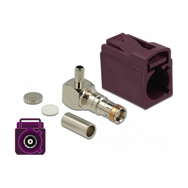 DeLOCK 89716 Conector coaxial FAKRA D Macho 90° DeLOCK 89716 Conector coaxial FAKRA D Macho 90°