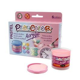 Pintura Acrilica Playcolor Pastel Surtido Caja De 6 Colores 40 Ml