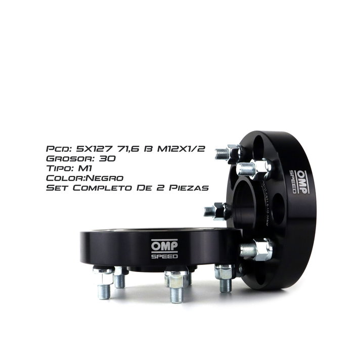 Omp Separadores Speed OMPS09003001 Juego de 30 mm PCD: 5x127-5x127 CB: 71.6 Od: 164 1-2"X20 Unf