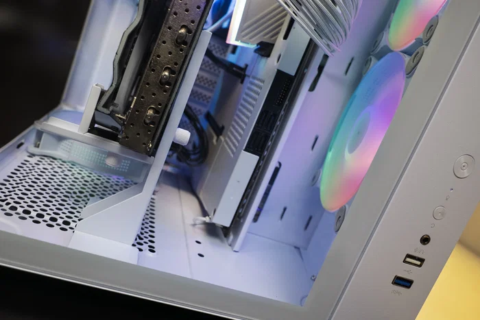 Mars Gaming MCA-GCBPRO Soporte para Tarjeta Gráfica - Base Magnética Antideslizante, Acero, Compatibilidad Universal, Evita GPU Sag, Color Blanco