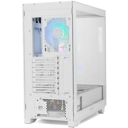 Nox Caja Gaming Semitorre Hummer ETHER Blanca con Panel de Cristal Templado y 3 Ventiladores ARGB PWM | NXHUMMERETHERWH
