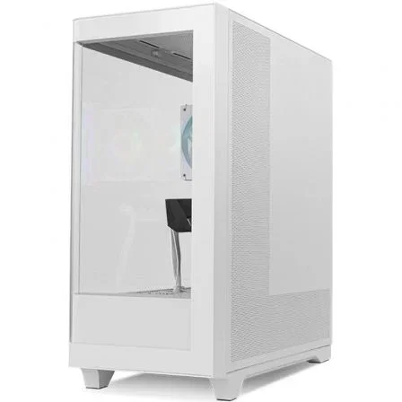 Nox Caja Gaming Semitorre Hummer ETHER Blanca con Panel de Cristal Templado y 3 Ventiladores ARGB PWM | NXHUMMERETHERWH