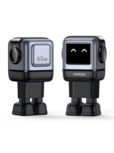 UGREEN 25685B Cargador Nexode RG 65W 3 Puertos GaN Carga Rápida Interior Gris