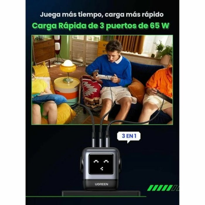 Ugreen Nexode RG 65W 3-Port GaN Gris