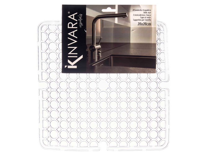 Kinvara Esterilla Fregadero Cuadrada Transparente 28x28 cm (Set de 24)