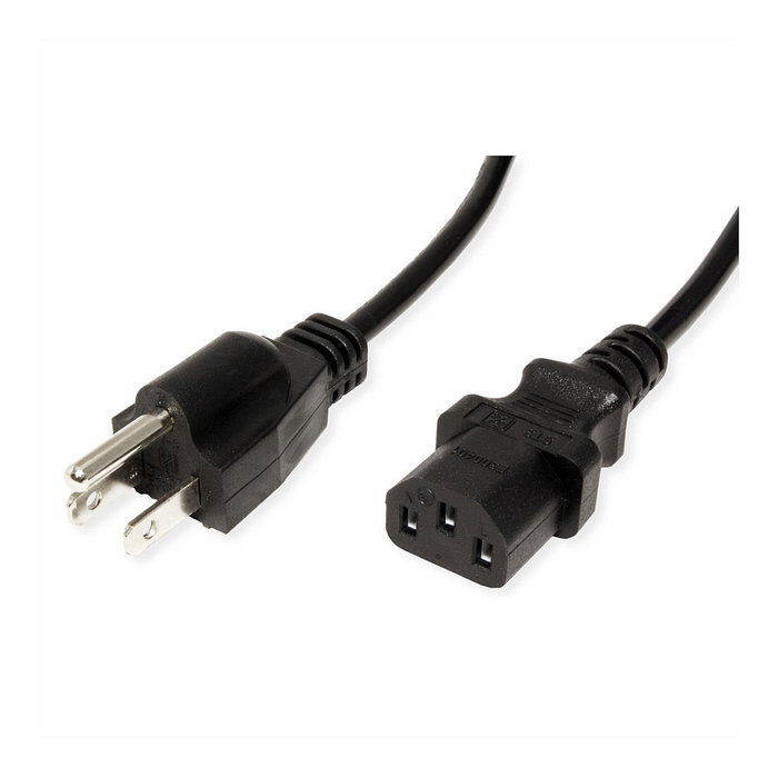 VALUE Cable de alimentación NEMA-5 a IEC C13, 1,8 m, negro VALUE Cable de alimentación NEMA-5 a IEC C13, 1,8 m, negro