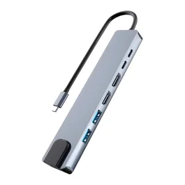 TNB iClick Hub 7-en-1 de doble pantalla 4K USB-C en aluminio