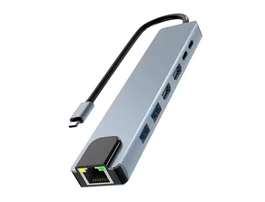 TNB iClick Hub 7-en-1 de doble pantalla 4K USB-C en aluminio