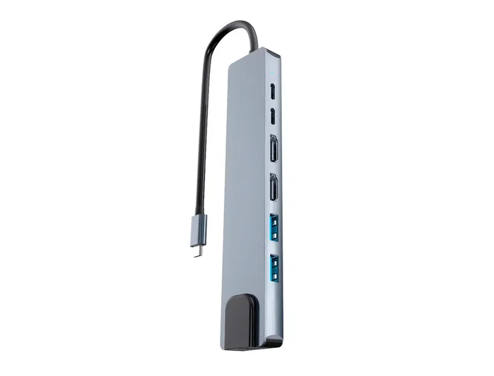 TNB iClick Hub 7-en-1 de doble pantalla 4K USB-C en aluminio