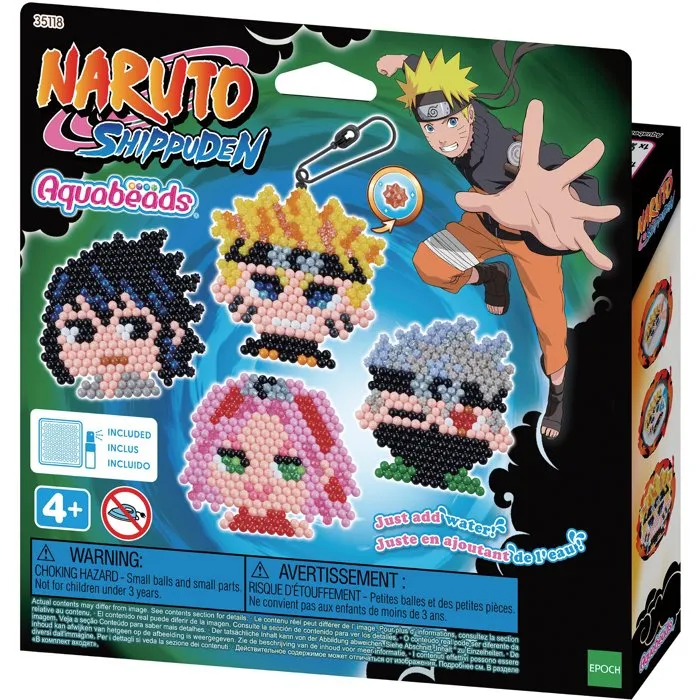 Aquabeads Kit de Llavero Naruto 1100 Cuentas Juego de Perlas de Agua para Niños a Partir de 4 Años