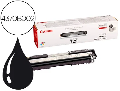 Canon 729 BK Toner Original Negro para LBP7010C y LBP7018C, I-SENSYS, 1200 Paginas Canon 729 BK Toner Original Negro para LBP7010C y LBP7018C, I-SENSYS, 1200 Paginas