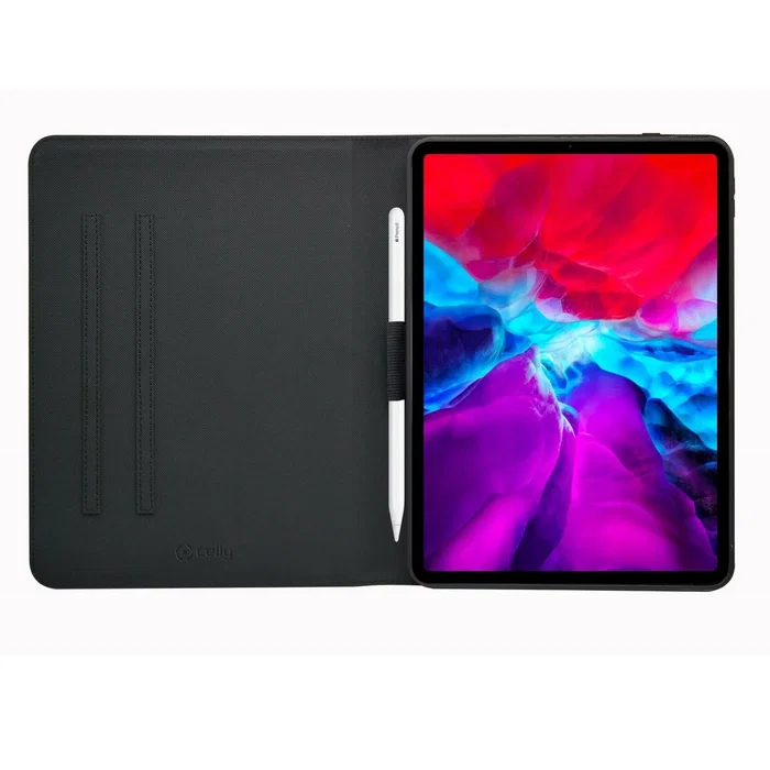 Celly BookBand Funda Folio Negro 11" para iPad Pro 11 2018/2020/2021, iPad Air 4, iPad 10.9 2020 | Con Soporte, Cierre Elástico y Porta Lápiz