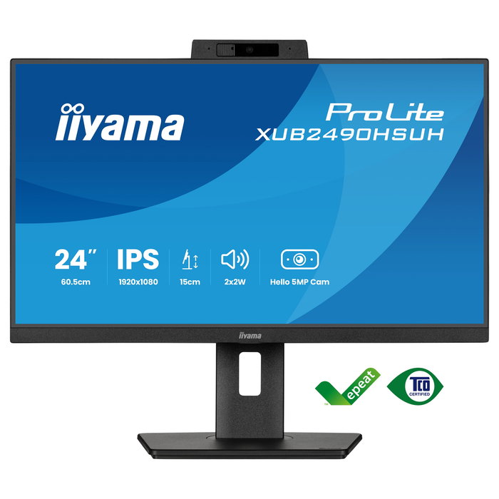 IIyama XUB2490HSUH-B2 23.8" Full HD LED IPS Monitor 100Hz con Webcam y Altavoces