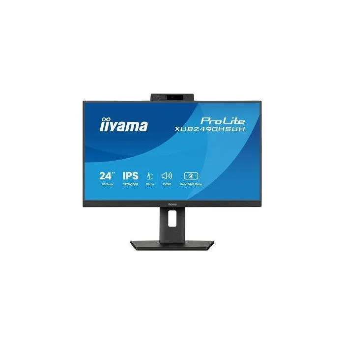 iiyama XUB2490HSUH-B2 Monitor de 23.8 Pulgadas Full HD IPS con Cámara Web
