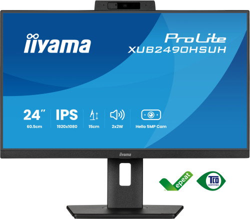 Iiyama Monitor 24" XUB2490HSUH-B2 Full HD IPS 75Hz 1ms con Altavoces, Webcam 5MP, HDMI, DisplayPort, USB, Altura Ajustable y Pivote Iiyama Monitor 24" XUB2490HSUH-B2 Full HD IPS 75Hz 1ms con Altavoces, Webcam 5MP, HDMI, DisplayPort, USB, Altura Ajustable y Pivote