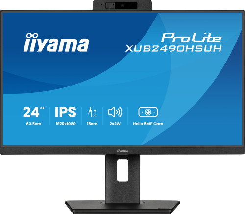 Iiyama Monitor 24" XUB2490HSUH-B2 Full HD IPS 75Hz 1ms con Altavoces, Webcam 5MP, HDMI, DisplayPort, USB, Altura Ajustable y Pivote Iiyama Monitor 24" XUB2490HSUH-B2 Full HD IPS 75Hz 1ms con Altavoces, Webcam 5MP, HDMI, DisplayPort, USB, Altura Ajustable y Pivote