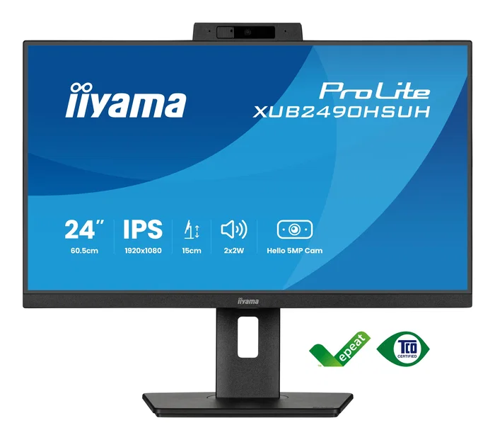 Iiyama ProLite XUB2490HSUH-B2 Monitor Full HD de 23,8 pulgadas con cámara web Iiyama ProLite XUB2490HSUH-B2 Monitor Full HD de 23,8 pulgadas con cámara web