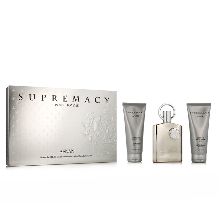 Afnan Perfumes Supremacy Silver Gift Set - EDP 100ml Spray + 150ml Shower Gel