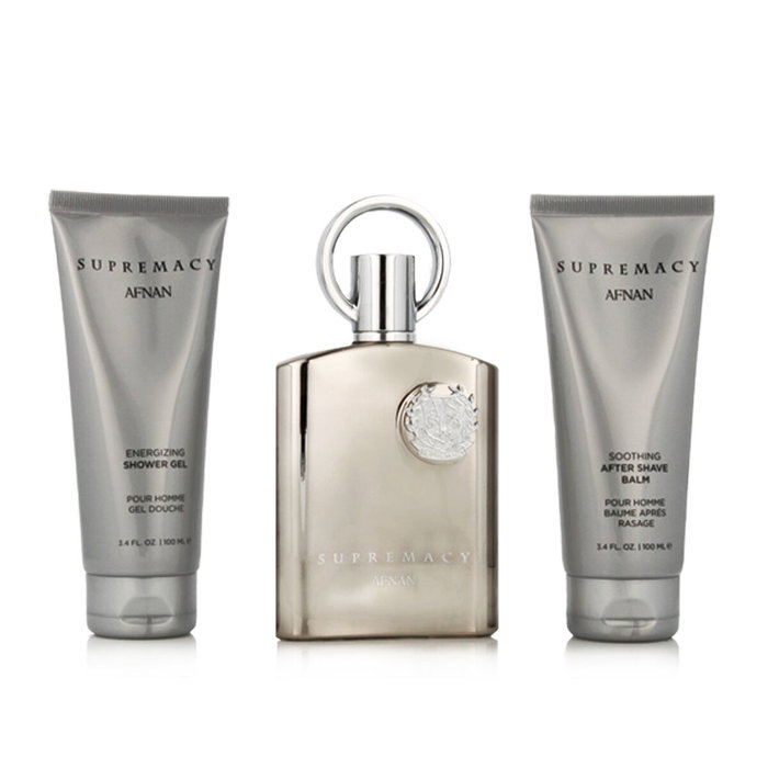 Afnan Perfumes Supremacy Silver Gift Set - EDP 100ml Spray + 150ml Shower Gel