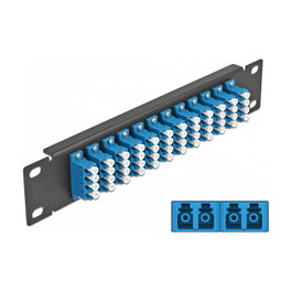DeLOCK Panel de conexión de fibra óptica 12 puertos LC Quad 10 pulg 1U