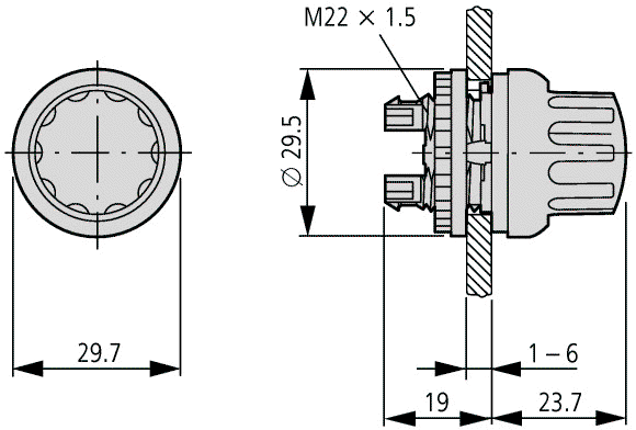 Eaton M22-WR Wahltaste 2 posiciones con marcado 216855