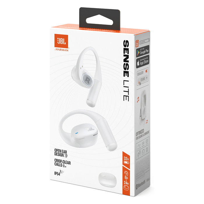 JBL Sense Lite Auriculares Bluetooth Inalámbricos Intraurales, Blanco, 20-20000 Hz, IP54, Bluetooth 5.4, Peso 9.5g cada uno, Resistente Agua y Polvo