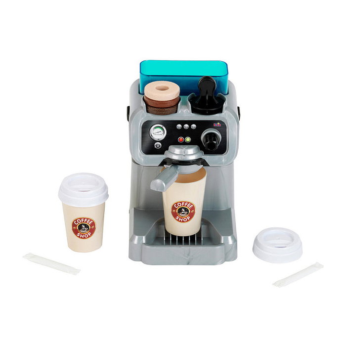 Theo Klein My Market Barista Espressomaschine, Máquina de Café de Juguete Multicolor para Niños de 3 Años