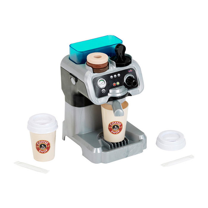 Theo Klein My Market Barista Espressomaschine, Máquina de Café de Juguete Multicolor para Niños de 3 Años