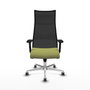 PIQUERAS Y CRESPO Sillón Albacete Verde oliva y Negro con Mecanismo Sincro, Brazos 2D y Base de Aluminio