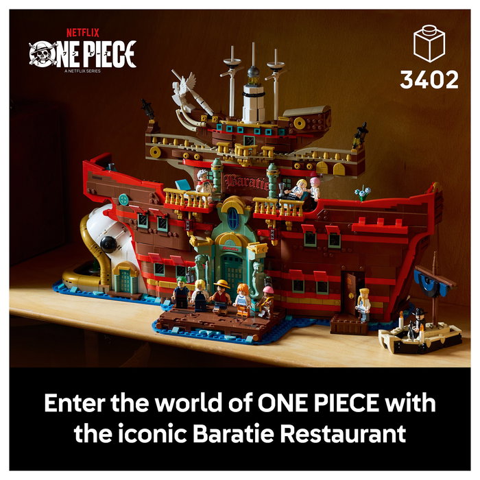 LEGO Barati (75640) Set de Construcción Barco Restaurante Flotante de One Piece, 3402 Piezas, Multicolor, Recomendado 18+ Años