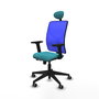 PIQUERAS Y CRESPO Silla de oficina Motilla con mecanismo Sincro/Traslack Turquesa y Azul