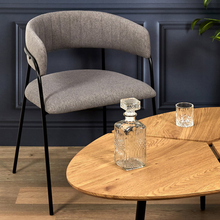 Home Deco Factory Silla Butaca Liverpool Gris Metal 57x59x82 cm