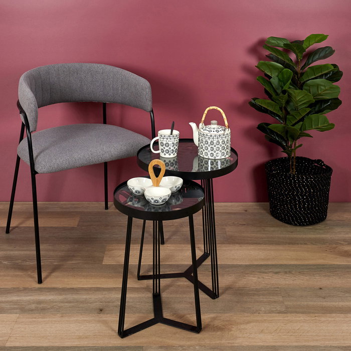 Home Deco Factory Silla Butaca Liverpool Gris Metal 57x59x82 cm